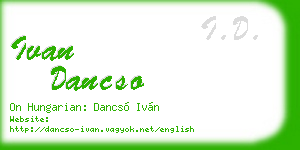 ivan dancso business card
